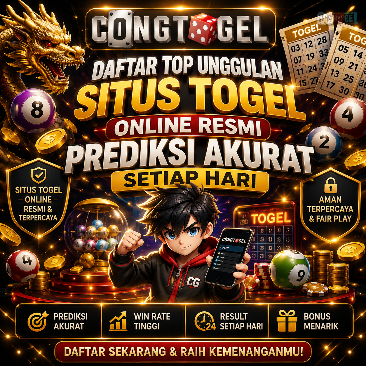 CONGTOGEL: Daftar Top Unggulan Situs Togel Online Resmi Prediksi Akurat Setiap Hari