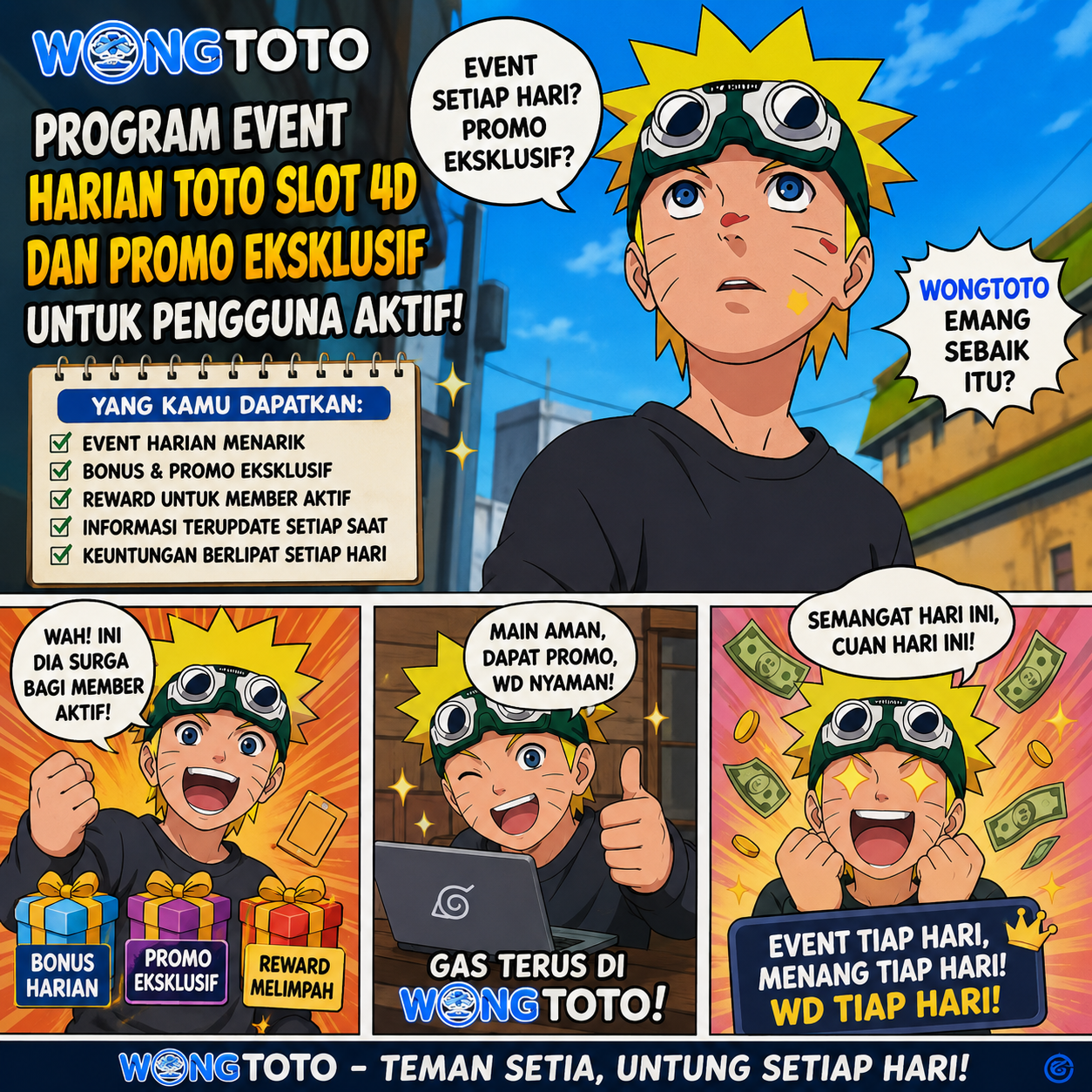 WONGTOTO: Program Event Harian Toto Slot 4D dan Promo Eksklusif untuk Pengguna Aktif